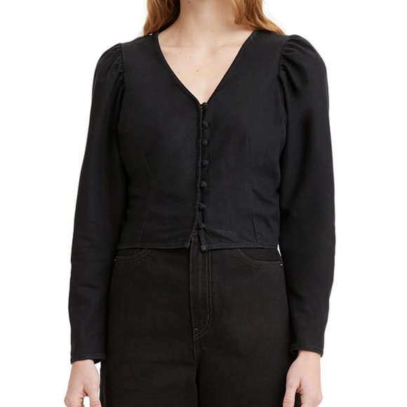 NWT Levi's Teegan Notch Print Cotton Blouse Sz L & XL - Picture 6 of 9